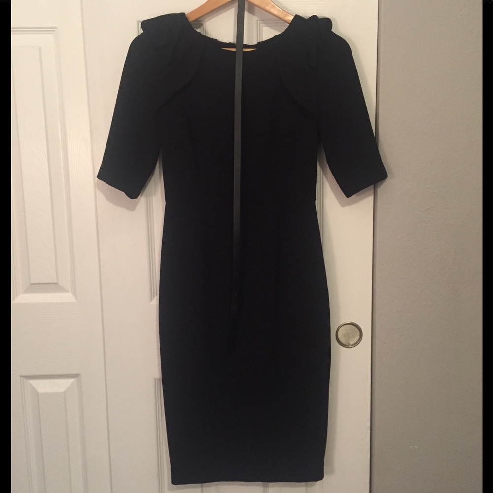 Eva Longoria Black Midi Dress